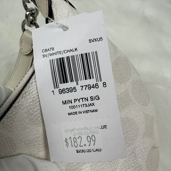 Coach Mini Payton Bag In Signature Canvas In Silver/Chalk CBA79 NWT - Picture 5 of 8